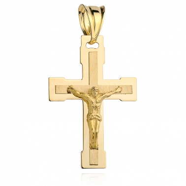 Krzyż z wizerunkiem Jezusa złoto 585/14k