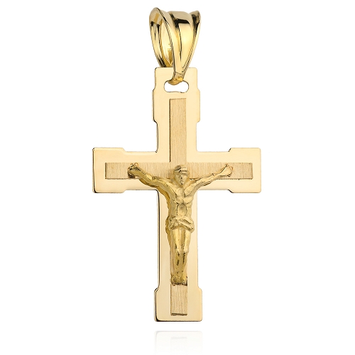 Krzyż z wizerunkiem Jezusa złoto 585/14k