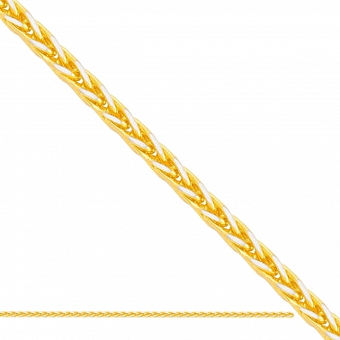 50 cm ﻿łańcuszek dmuchany typu Spiga ﻿,złoto próby 333/8k 