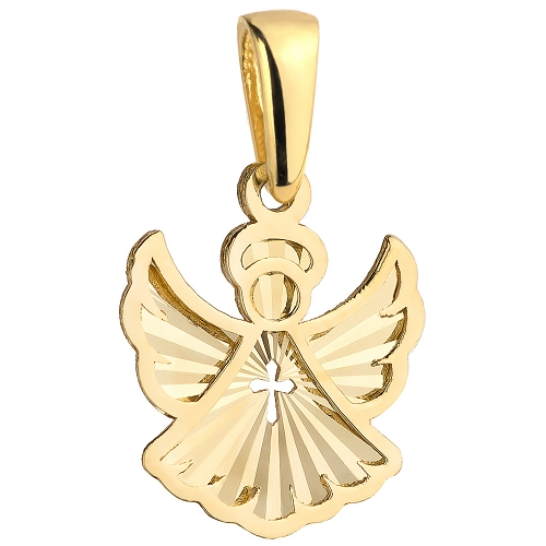 Wisiorek aniołek z kzyżykiem złoto 585/14k