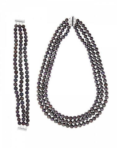 ﻿komplet biżuterii ﻿,srebro 925 ﻿i naturalne perły