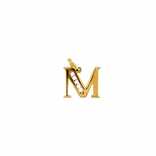 Złota literka M z cykoniami 