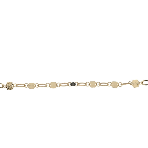 ﻿bransoletka Heksagony﻿,złoto 585/14k ﻿i kwarce  syntetyczne