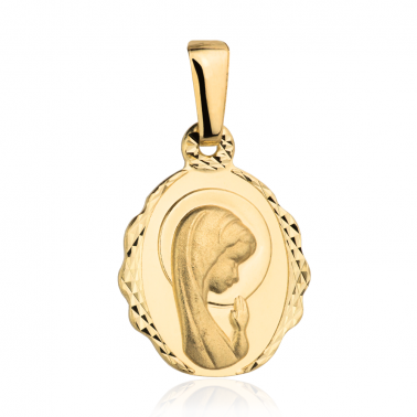 Medalik modląca się Matka Boska złoto 585/14k