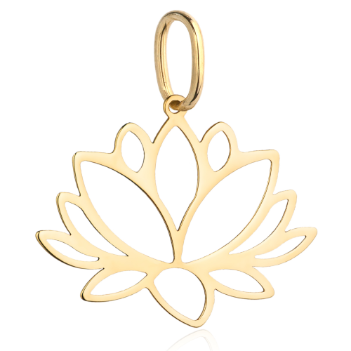 Wisiorek kwiat lotosu złoto 585/14k