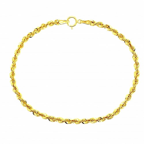 Bransoletka złota kordel 19 cm