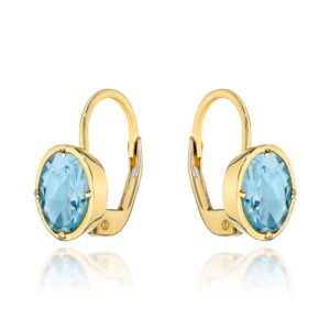 Kolczyki złote z kolekcji "COLORFUL STONE" - topaz owal (Gramatura: 3.46)